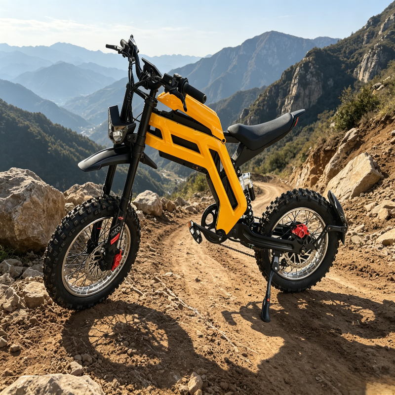 【DUDTN】Heavy Duty Off-Road Electric Motorcycle 52V 28Ah Off-Road Electric Dirt Bike, 70km/h Top Speed 60km Long Range Mountain E-Bike, Full Suspension Electric Motorcycle for Adults