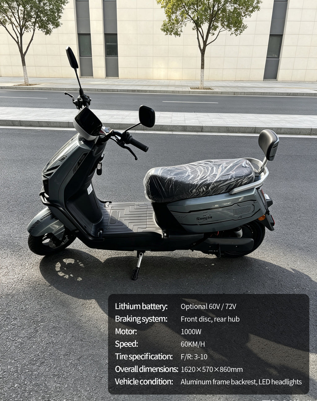 【DUDTN】1000W Adult Electric Scooter Motorcycle | Max Speed 60KM/H, Available options.Range, Front Disc Brake Commuter E-Bike with LED Headlight & Backrest Free shipping, no additional fees.