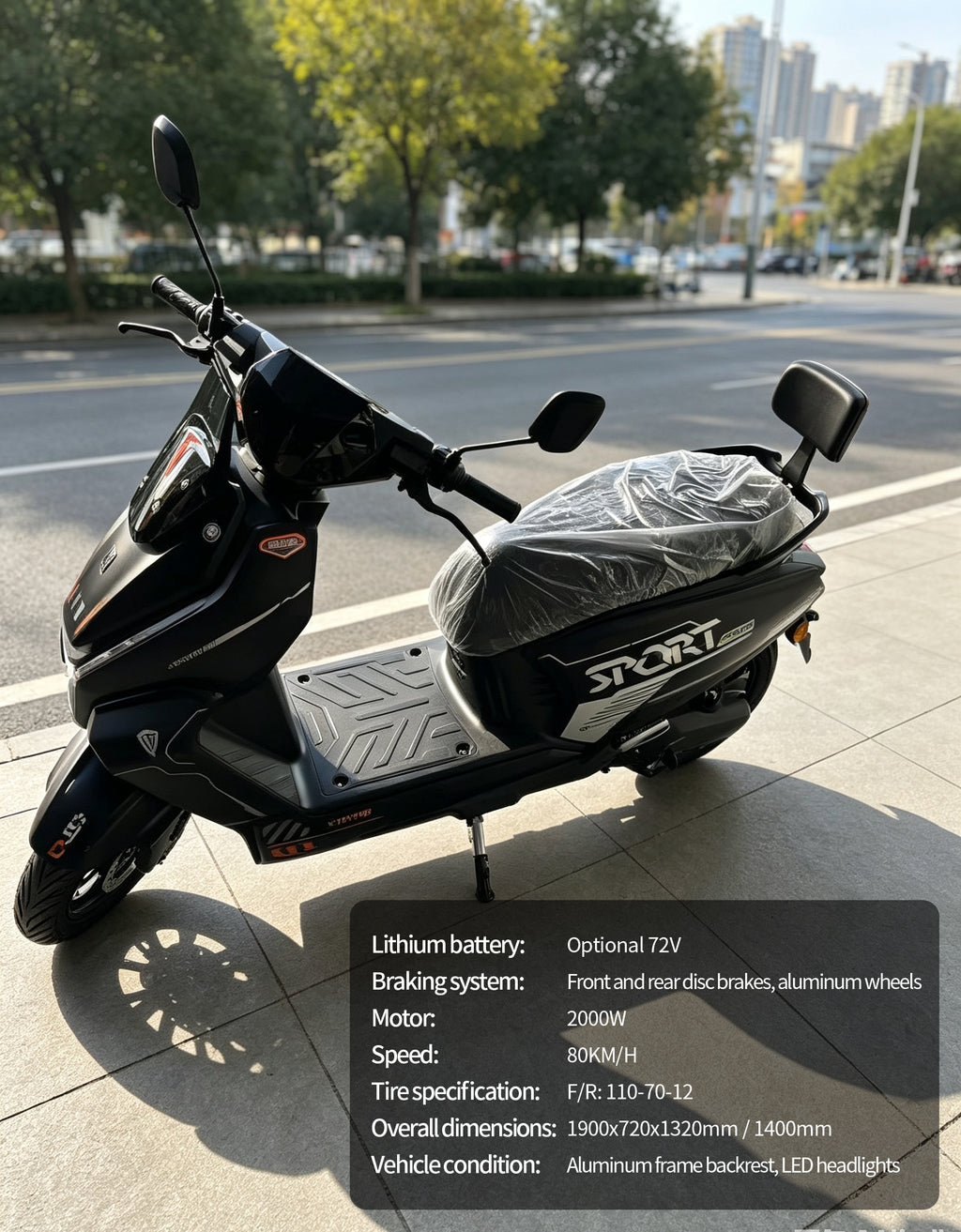 【DUDTN】2000W High Speed Electric Scooter Motorcycle | 80km/h Max Speed, Available options. Range, Front & Rear Disc Brakes Adult E-Bike Free shipping, no additional fees.