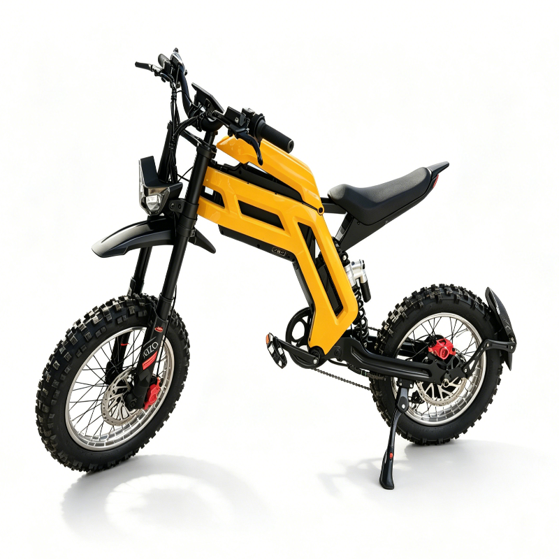 【DUDTN】Heavy Duty Off-Road Electric Motorcycle 52V 28Ah Off-Road Electric Dirt Bike, 70km/h Top Speed 60km Long Range Mountain E-Bike, Full Suspension Electric Motorcycle for Adults