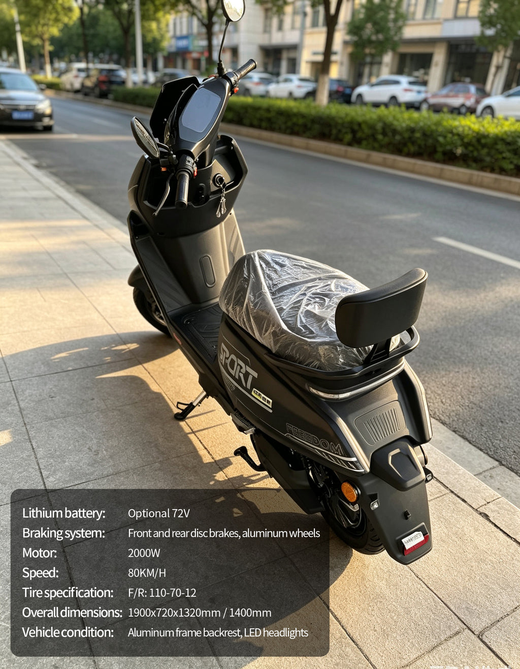 【DUDTN】2000W High Speed Electric Scooter Motorcycle | 80km/h Max Speed, Available options. Range, Front & Rear Disc Brakes Adult E-Bike Free shipping, no additional fees.