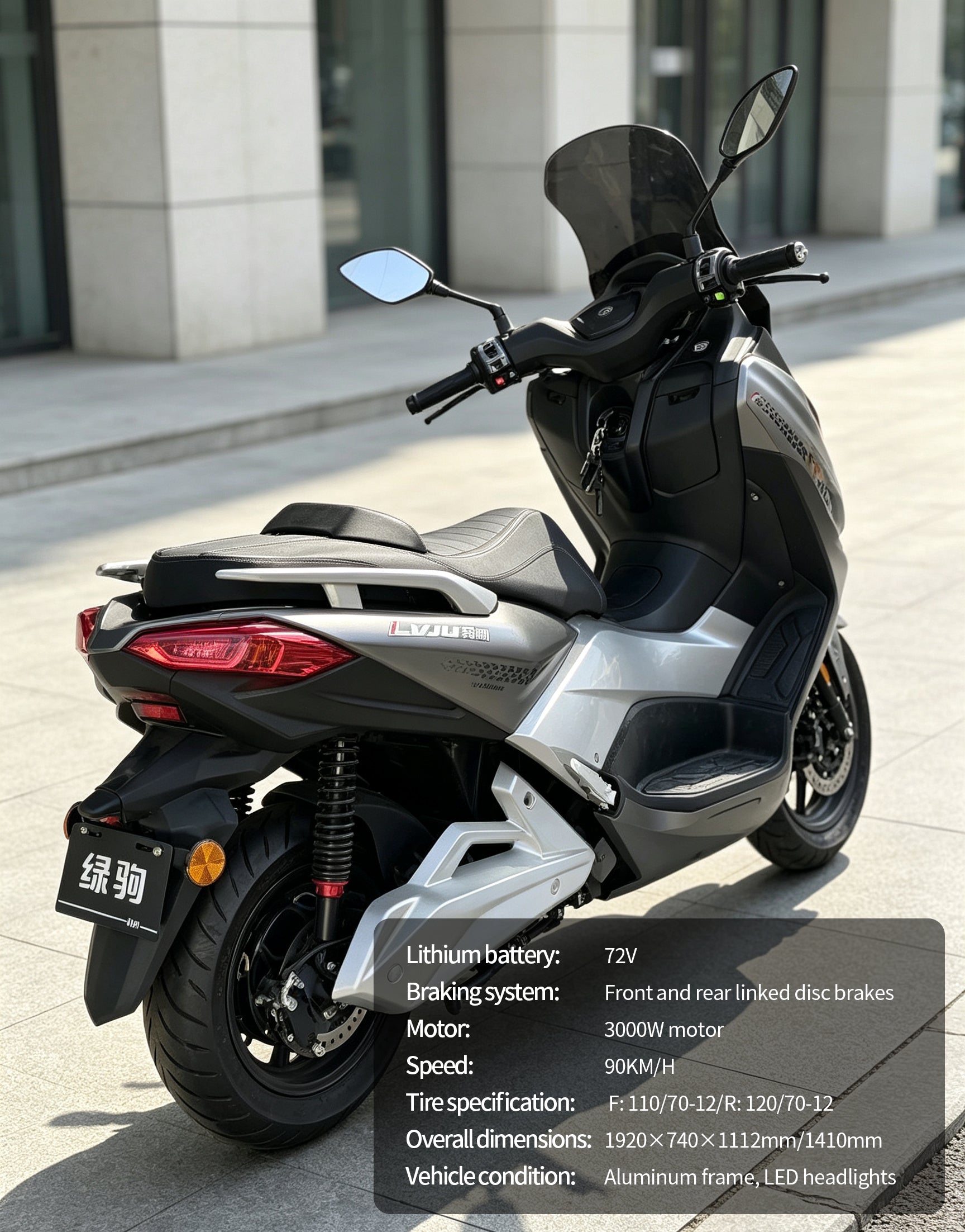 【DUDTN】3000W High Speed Maxi Electric Scooter Motorcycle | 90KM/H Max Speed, Over 180KM Range, Front & Rear Linked Disc Brakes Adult Touring E-Bike Free shipping, no additional fees.