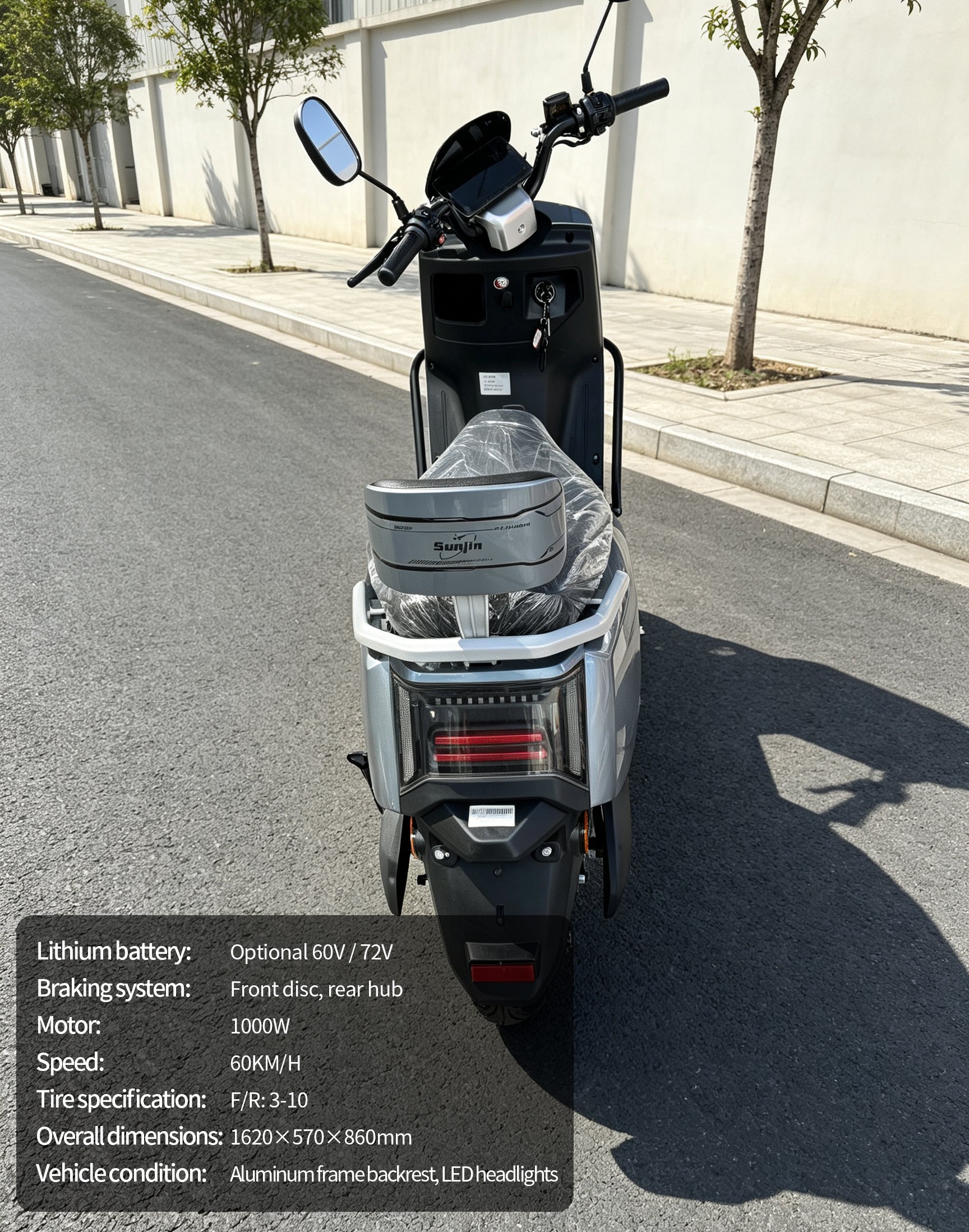 【DUDTN】1000W Adult Electric Scooter Motorcycle | Max Speed 60KM/H, Available options.Range, Front Disc Brake Commuter E-Bike with LED Headlight & Backrest Free shipping, no additional fees.