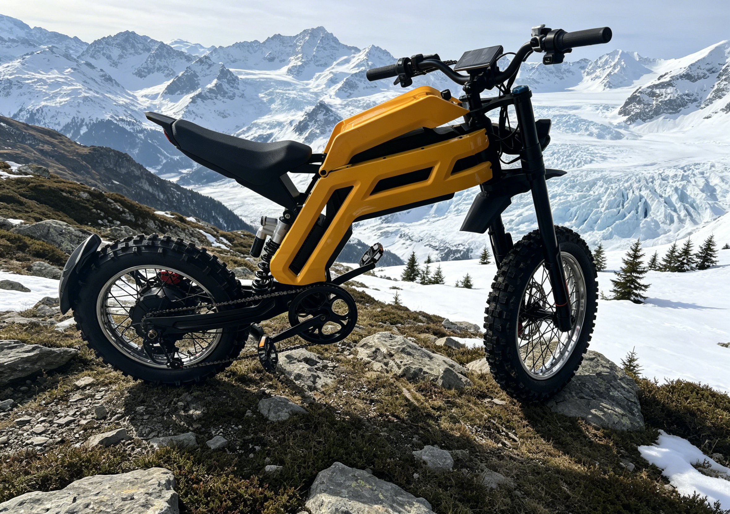 【DUDTN】Heavy Duty Off-Road Electric Motorcycle 52V 28Ah Off-Road Electric Dirt Bike, 70km/h Top Speed 60km Long Range Mountain E-Bike, Full Suspension Electric Motorcycle for Adults