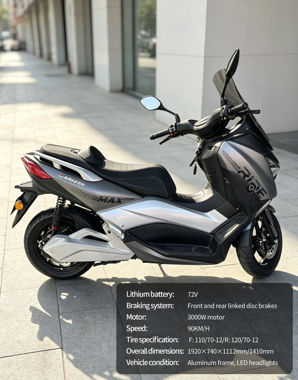 【DUDTN】3000W High Speed Maxi Electric Scooter Motorcycle | 90KM/H Max Speed, Over 180KM Range, Front & Rear Linked Disc Brakes Adult Touring E-Bike Free shipping, no additional fees.