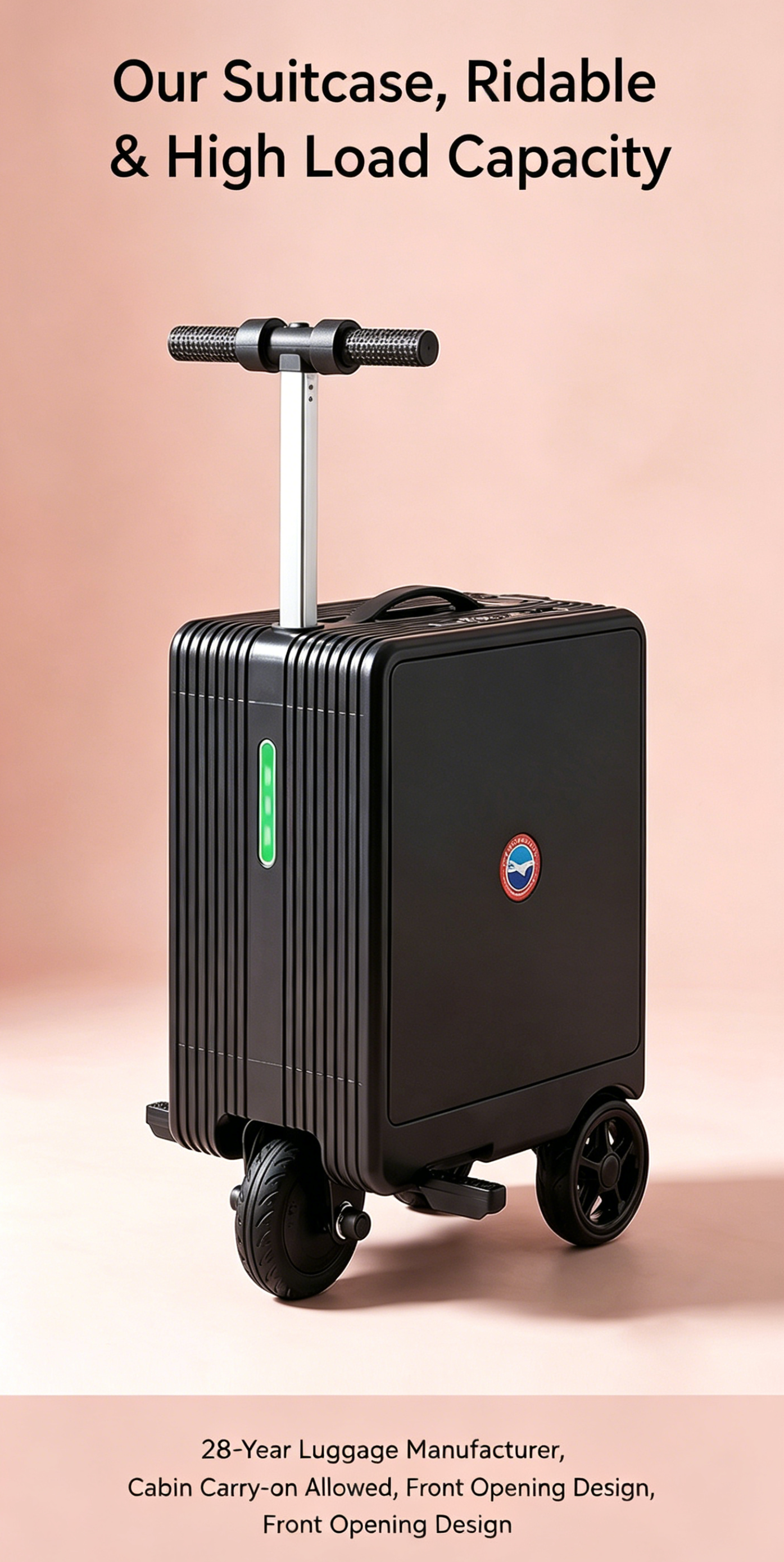 【DUDTN】Built-in capacity of 20 liters. Intelligent electric cycling suitcase can be used for human transportation, tie rod password case,                                               large capacity universal wheel business suitcase.