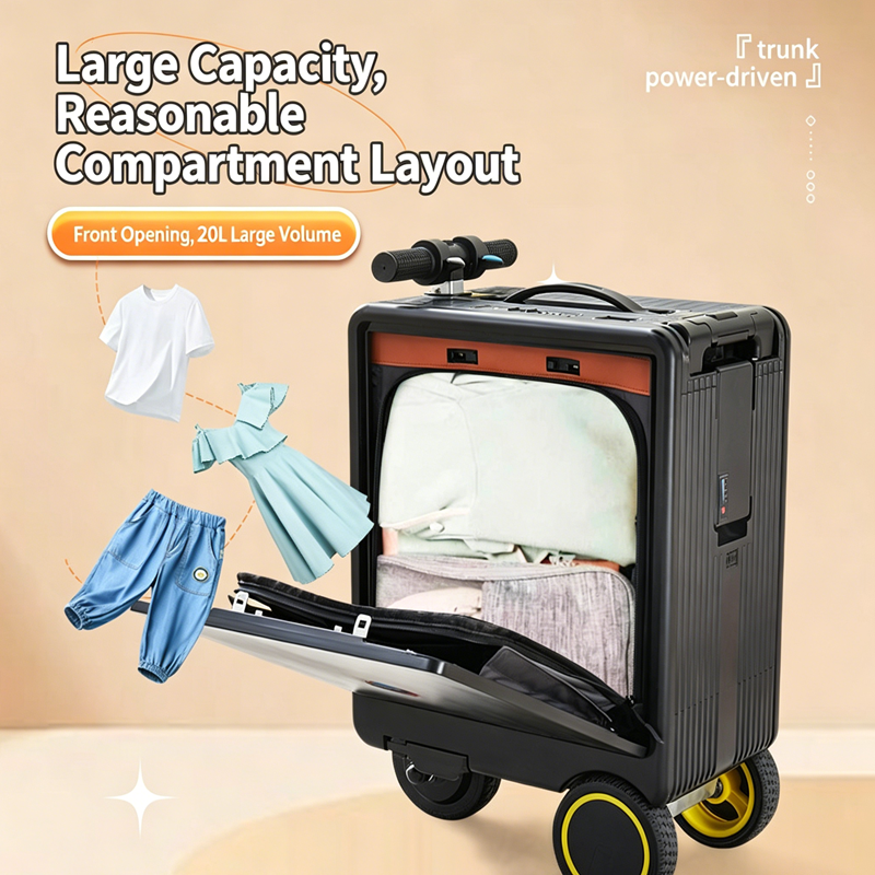 【DUDTN】Built-in capacity of 20 liters. Intelligent electric cycling suitcase can be used for human transportation, tie rod password case,                                               large capacity universal wheel business suitcase.