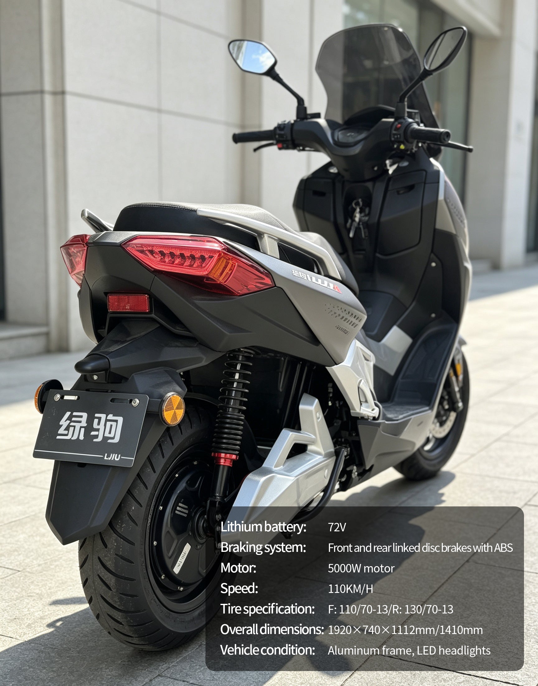 【DUDTN】5000W High Speed Maxi Scooter Electric Motorcycle | 120KM/H Top Speed, Over 250KM Range, 72V60AH Lithium Battery, ABS Linked Disc Brakes Adult E-Scooter Free shipping, no additional fees.