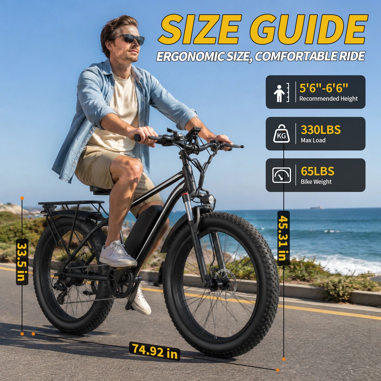 【DUDTN】1500W Peak Fat Tire Electric Bike, 48V 15AH Detachable Battery 32MPH All Terrain E-Bike, Full Suspension Aluminum Frame Electric Mountain Bicycle with Hydraulic Disc Brakes
