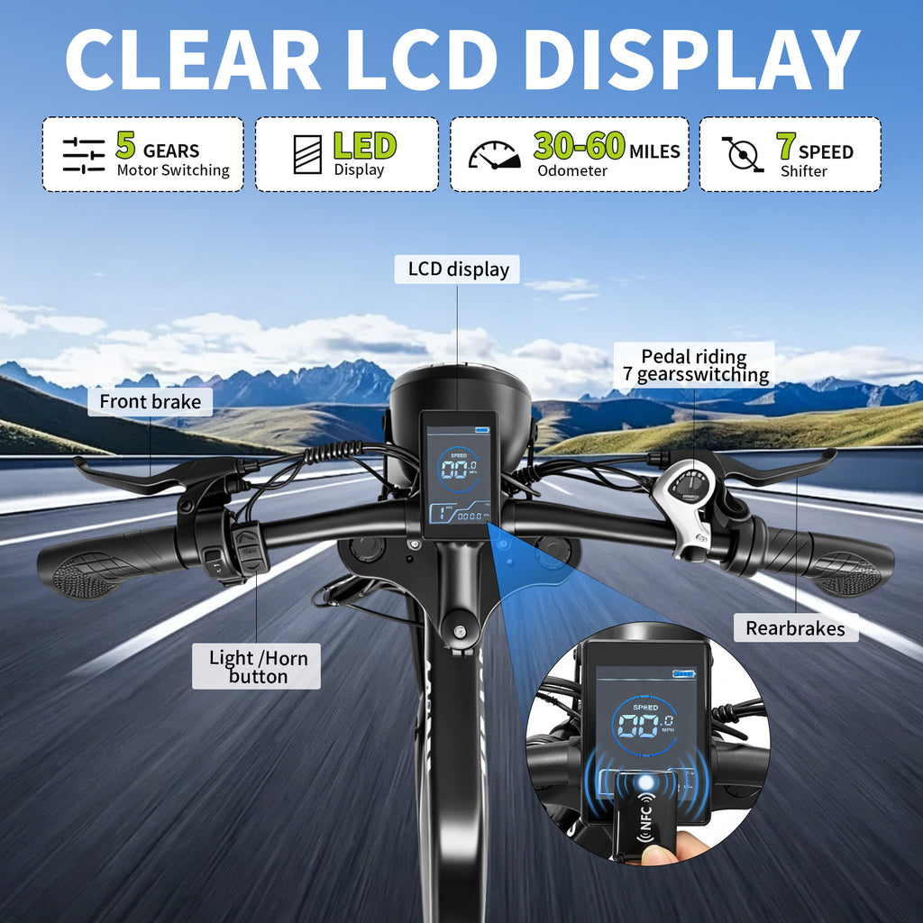 【DUDTN】1500W Peak Fat Tire Electric Bike, Fat-tired assist vehicle.48V 15AH Removable Battery E-Bike, 31MPH Full Suspension All-Terrain Electric Bicycle with Hydraulic Disc Brakes
