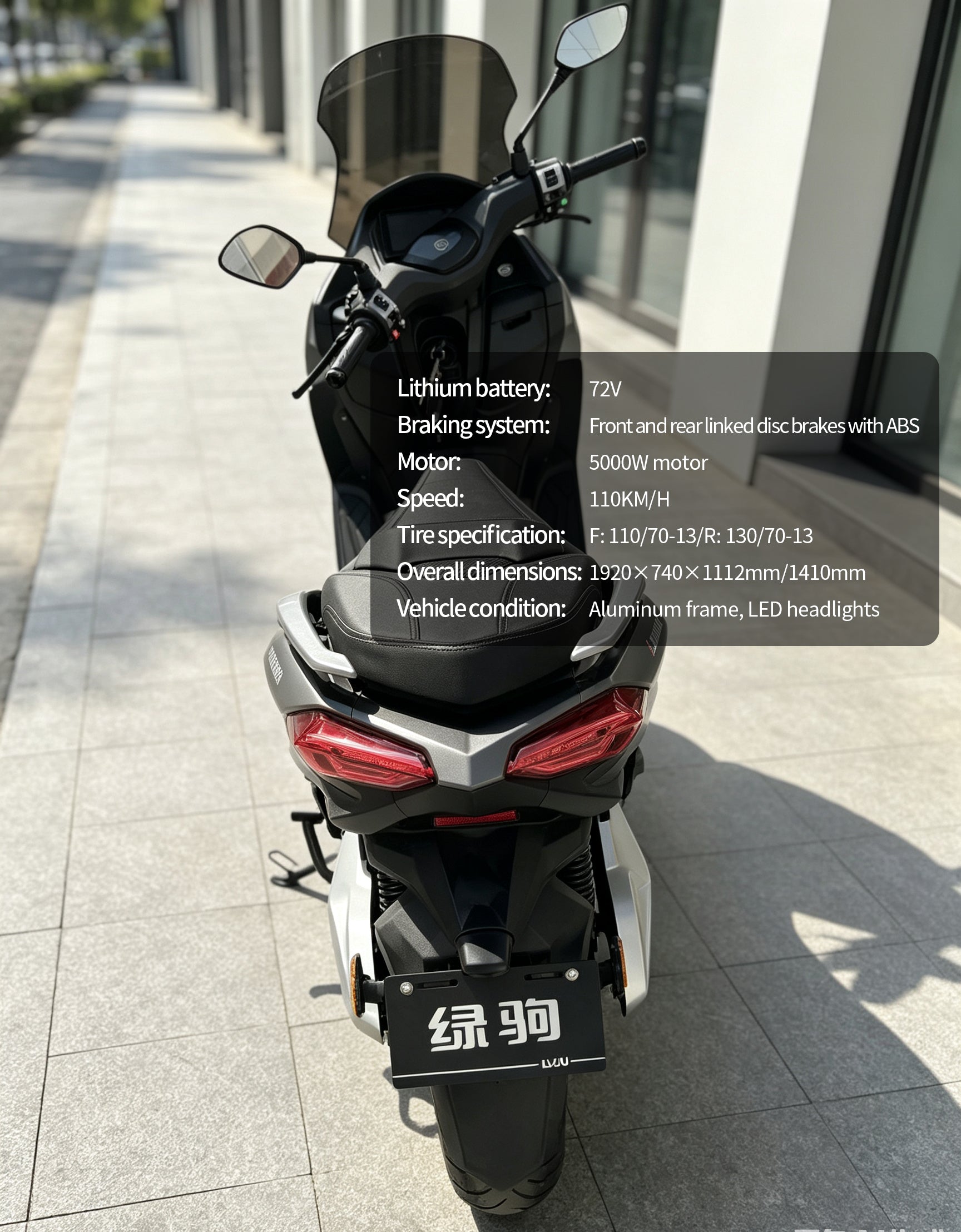 【DUDTN】5000W High Speed Maxi Scooter Electric Motorcycle | 120KM/H Top Speed, Over 250KM Range, 72V60AH Lithium Battery, ABS Linked Disc Brakes Adult E-Scooter Free shipping, no additional fees.