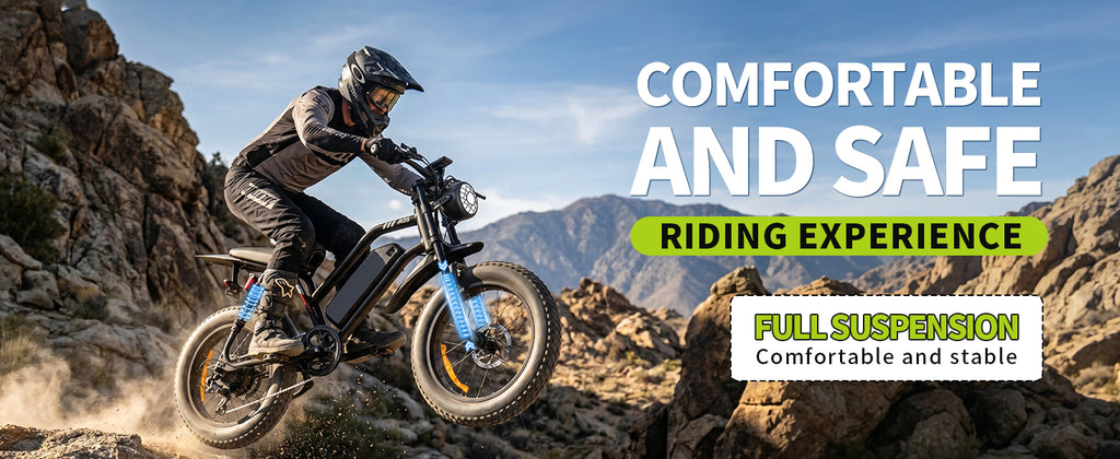 【DUDTN】1500W Peak Fat Tire Electric Bike, Fat-tired assist vehicle.48V 15AH Removable Battery E-Bike, 31MPH Full Suspension All-Terrain Electric Bicycle with Hydraulic Disc Brakes