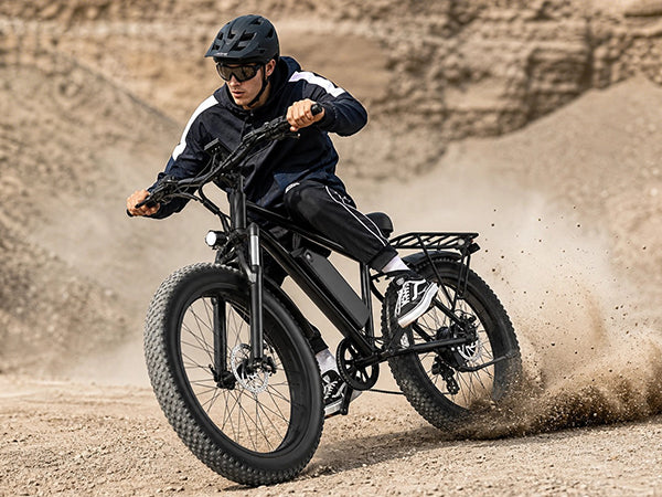 【DUDTN】1500W Peak Fat Tire Electric Bike, 48V 15AH Detachable Battery 32MPH All Terrain E-Bike, Full Suspension Aluminum Frame Electric Mountain Bicycle with Hydraulic Disc Brakes