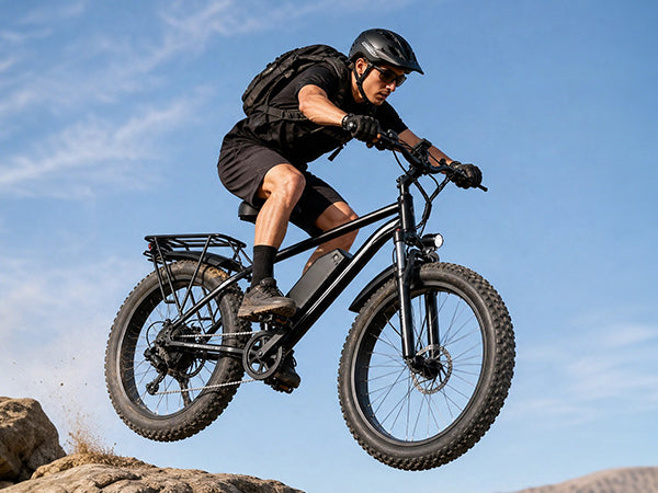 【DUDTN】1500W Peak Fat Tire Electric Bike, 48V 15AH Detachable Battery 32MPH All Terrain E-Bike, Full Suspension Aluminum Frame Electric Mountain Bicycle with Hydraulic Disc Brakes
