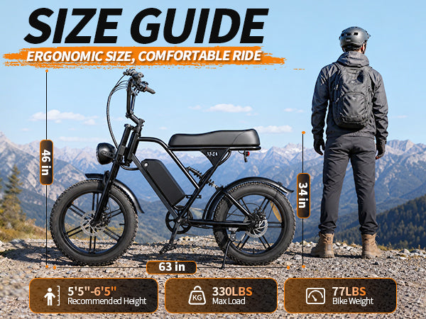 【DUDTN】1500W Peak Retro Fat Tire Electric Bike, 48V 20AH Detachable Battery 28MPH Full Suspension E-Bike, 20"×4.0 All Terrain Electric Bicycle with 3 Color Options, Hydraulic Disc Brakes