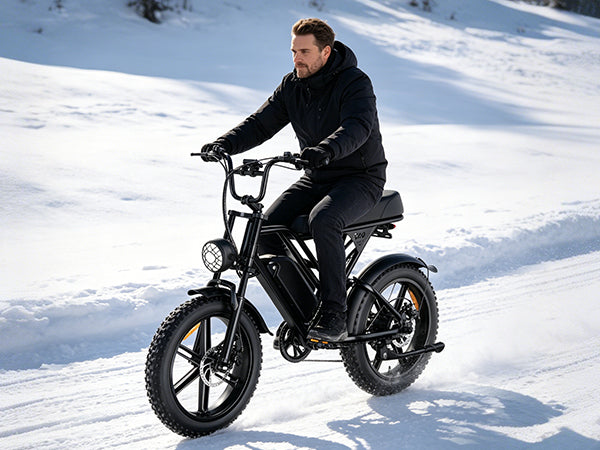 【DUDTN】1500W Peak Retro Fat Tire Electric Bike, 48V 20AH Detachable Battery 28MPH Full Suspension E-Bike, 20"×4.0 All Terrain Electric Bicycle with 3 Color Options, Hydraulic Disc Brakes