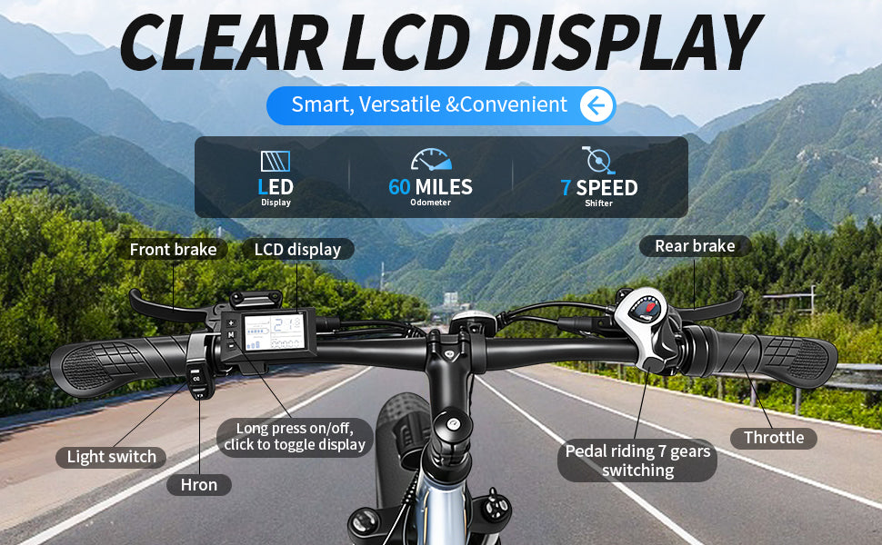 【DUDTN】 1500W Fat Tire Electric Bike, 48V 18.2AH Detachable Battery 50KM/H 26"×4.0 All Terrain E-Bike, Aluminum Frame Hydraulic Disc Brake Electric Mountain Bicycle